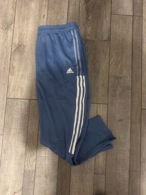 adidas Blue Athletic Track Pants with Black Logo
